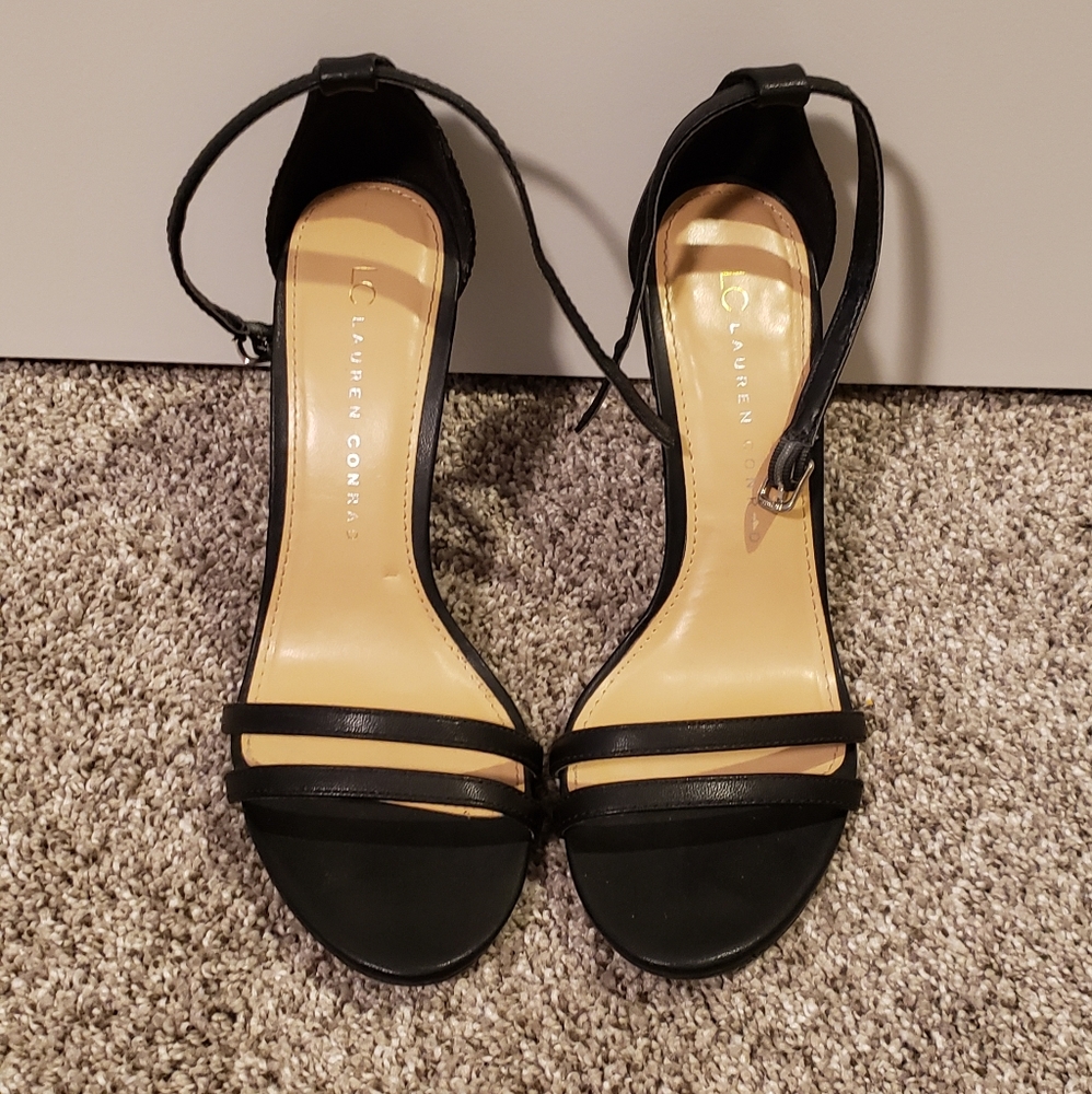 Black ankle strap heels